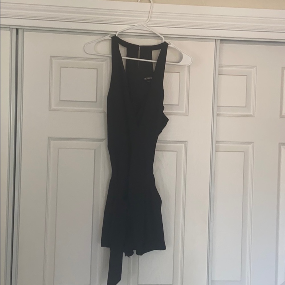 Express black romper with keyhole back.